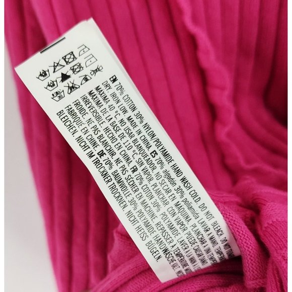 Endless Rose Dress Womens Small Pink Rulffe V Neck Ribbed Button Down Knit Mini - Picture 11 of 11